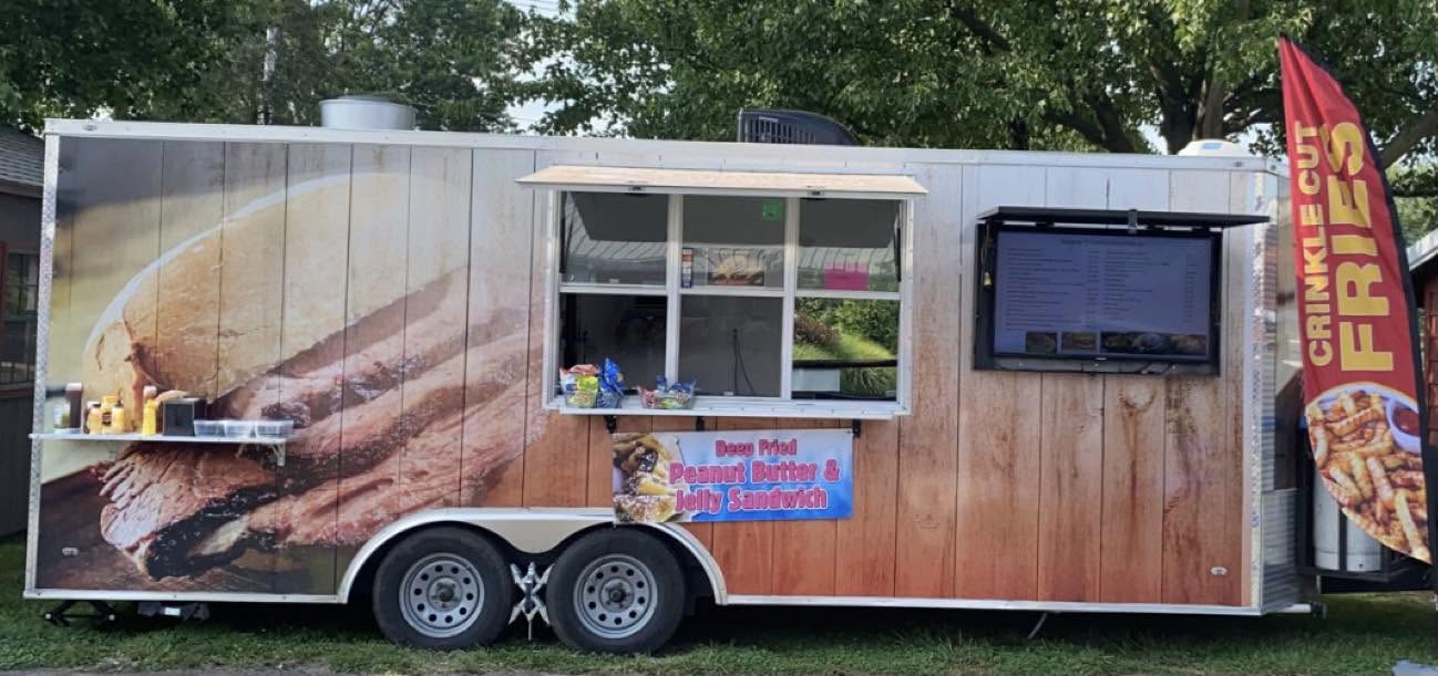 Deimler’s food trailer with brisket wrap and serving window